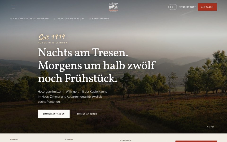 Startseite von hotel-willinger-mitte.de