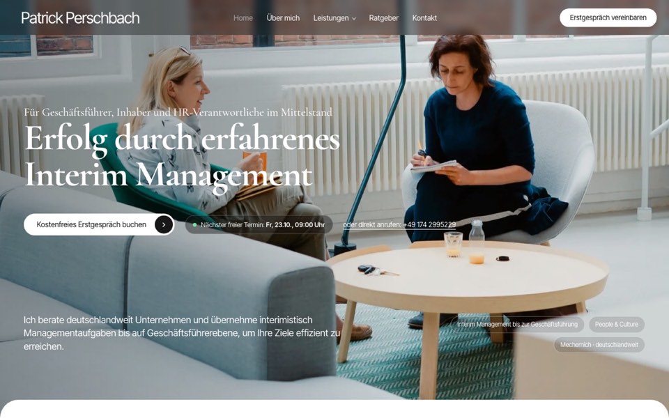 Startseite von www.perschbach-beratung.de