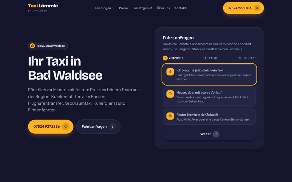 Startseite von www.taxi-laemmle.de